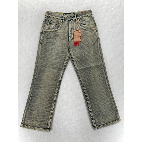 Vintage Koman Jeans Mens 32x30‎ Relaxed Straight Blue Denim Flap Pocket Y2K NWT - Picture 1 of 16